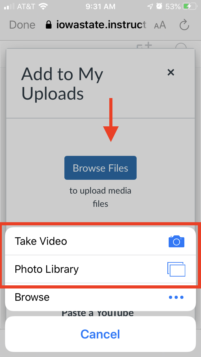 how to upload a youtube video to canvas
